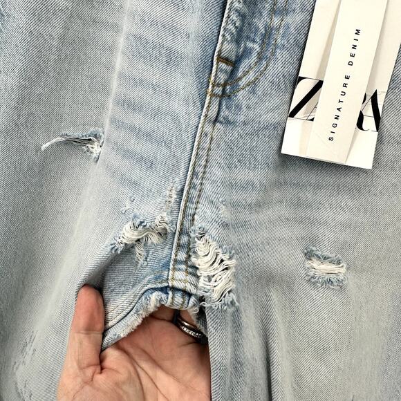 Zara Light Blue Flare & Wide Leg Jeans. NWOT - Picture 4 of 10